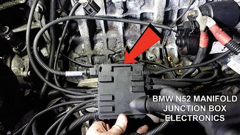 bmw engine junction box n51 opened up|Junction box under intake manifold .